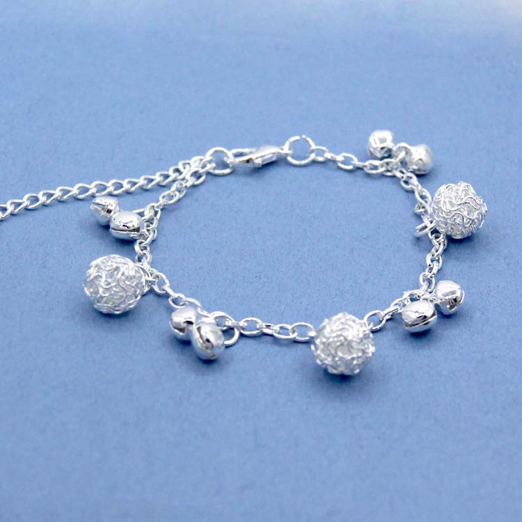 Bán Chạy Vòng Tay Bạc Rỗng Hình Quả Bóng Chuông Cá Tính Cá Tính Cho Bạn Gái