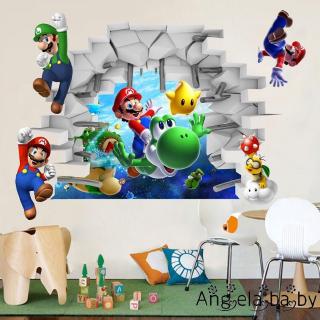 hღ✯3d COOL Super Mario Bros. decal dán tường khổng lồ có thể tháo rời