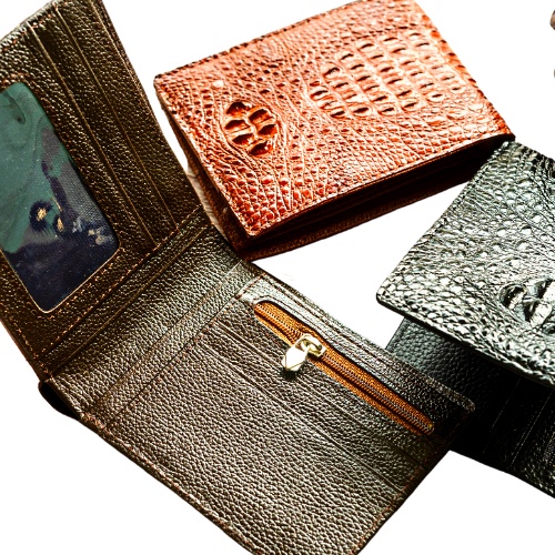 Ví ngang nam, ví da cá sấu nguyên con 1 mặt.