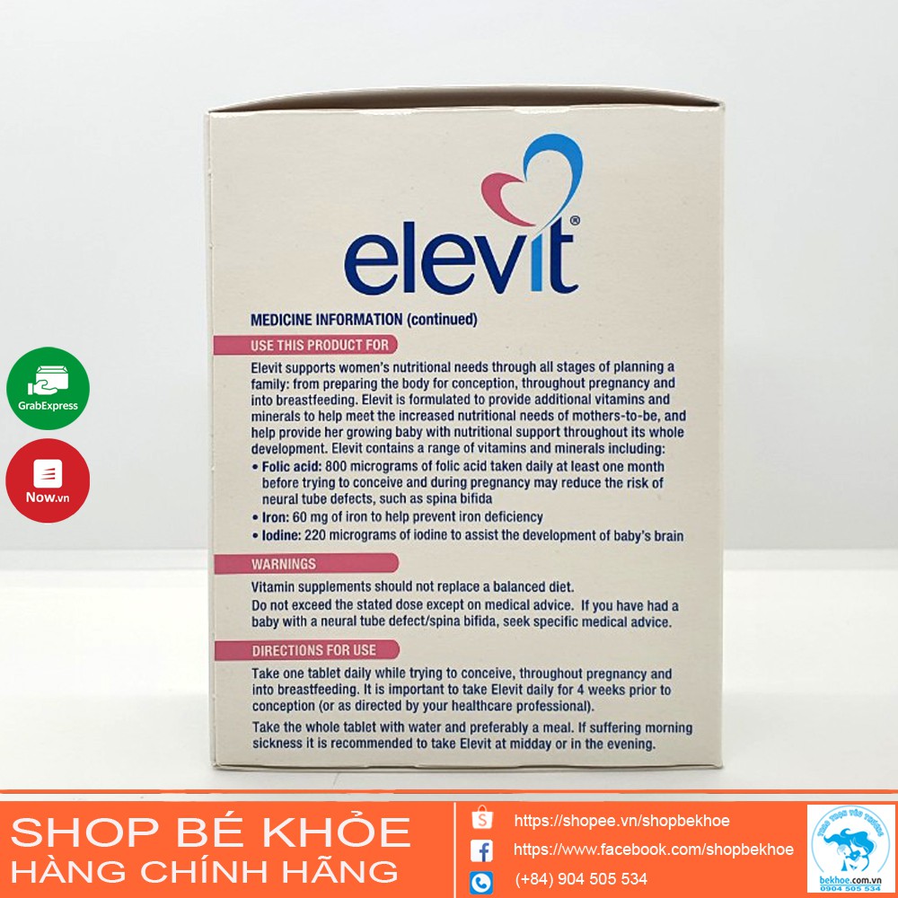 [Mã SKAMSALE8 giảm 10% đơn 200K] Elevit bà bầu 100v / Elevit sau sinh Breastfeeding 60v cho các mẹ bầu và sau sinh