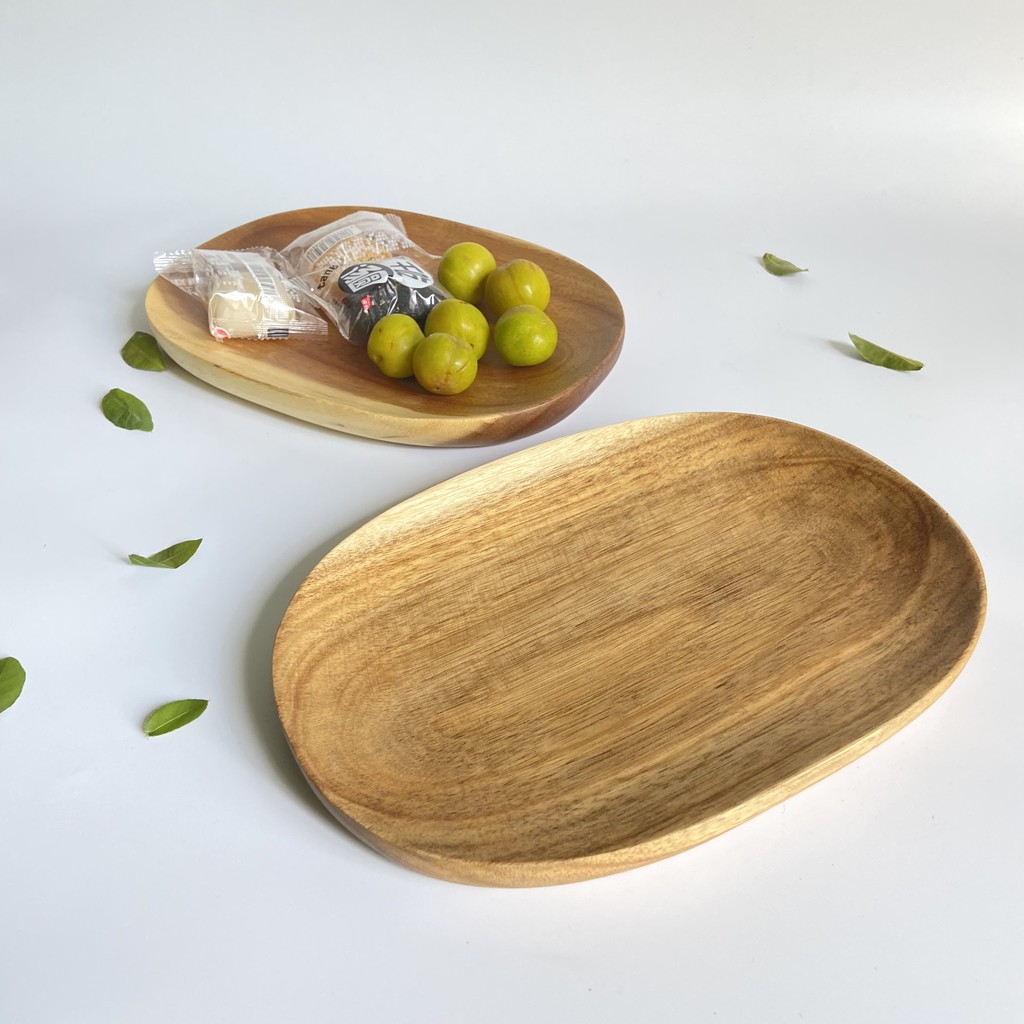 Khay, đĩa gỗ chữ nhật, oval, đựng trà, bánh, khay phục vụ , decor , trang tri Mỹ Nghệ Mart