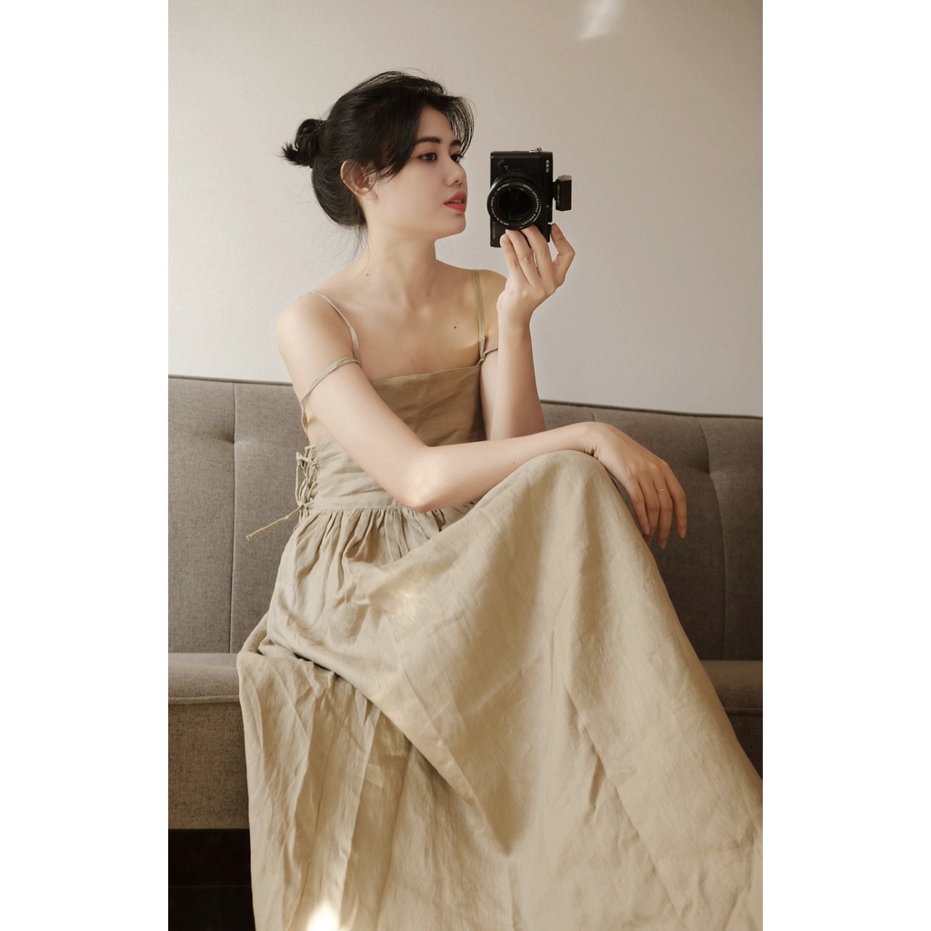 Đầm dây linen ba trong một: chân váy, yếm, đầm dây | SO YOUNG bottom | CHAMU LINEN