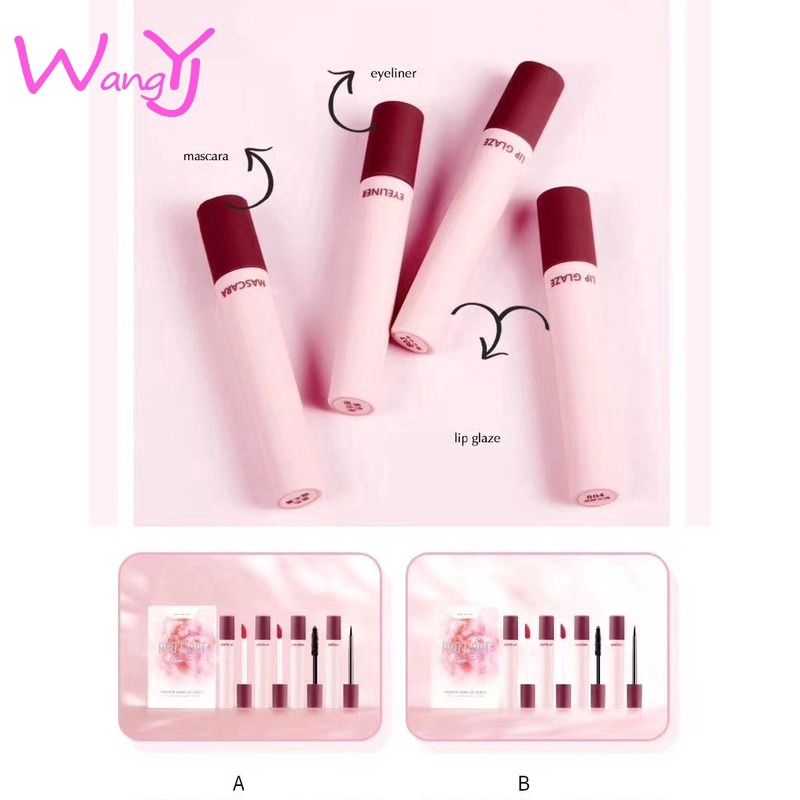 [Hàng mới về] Bộ sản phẩm 4 món son kem + mascara + bút kẻ mắt + bút kẻ chân mày dạng ống hình điếu thuốc | BigBuy360 - bigbuy360.vn