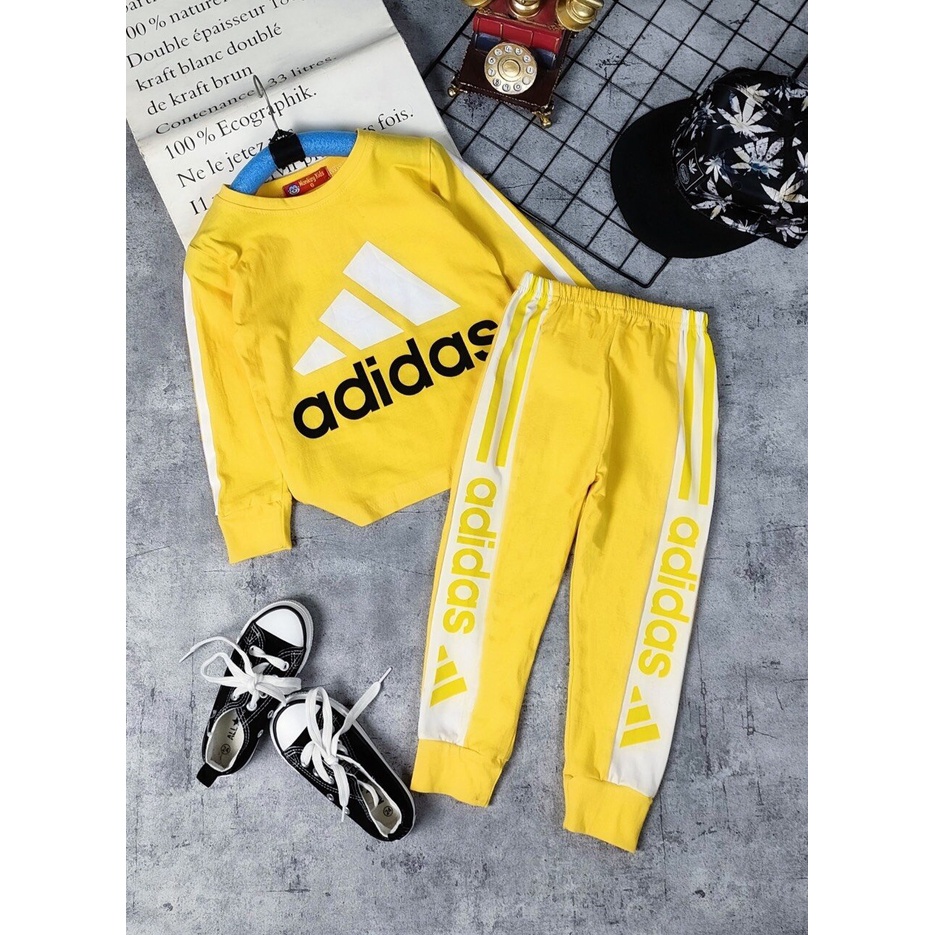 Bộ thể thao tay dài quần dài thun Cotton  4c Monkey cho bé trai size đại 23-42kg Quần áo trẻ em Pikakid