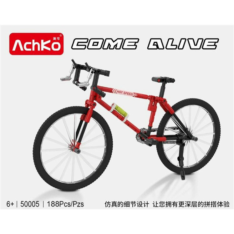 Lắp ráp xếp hình xe đạp 50005 : Mô hình xe đạp màu đỏ 188 mảnh