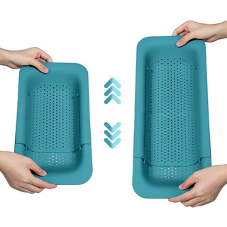 FL Sink Colanders and Strainers Basket, Kitchen Extendable Sink Drain Strainer Basket, Over the Sink Wash Fruit Vegetable and Dry Dishes