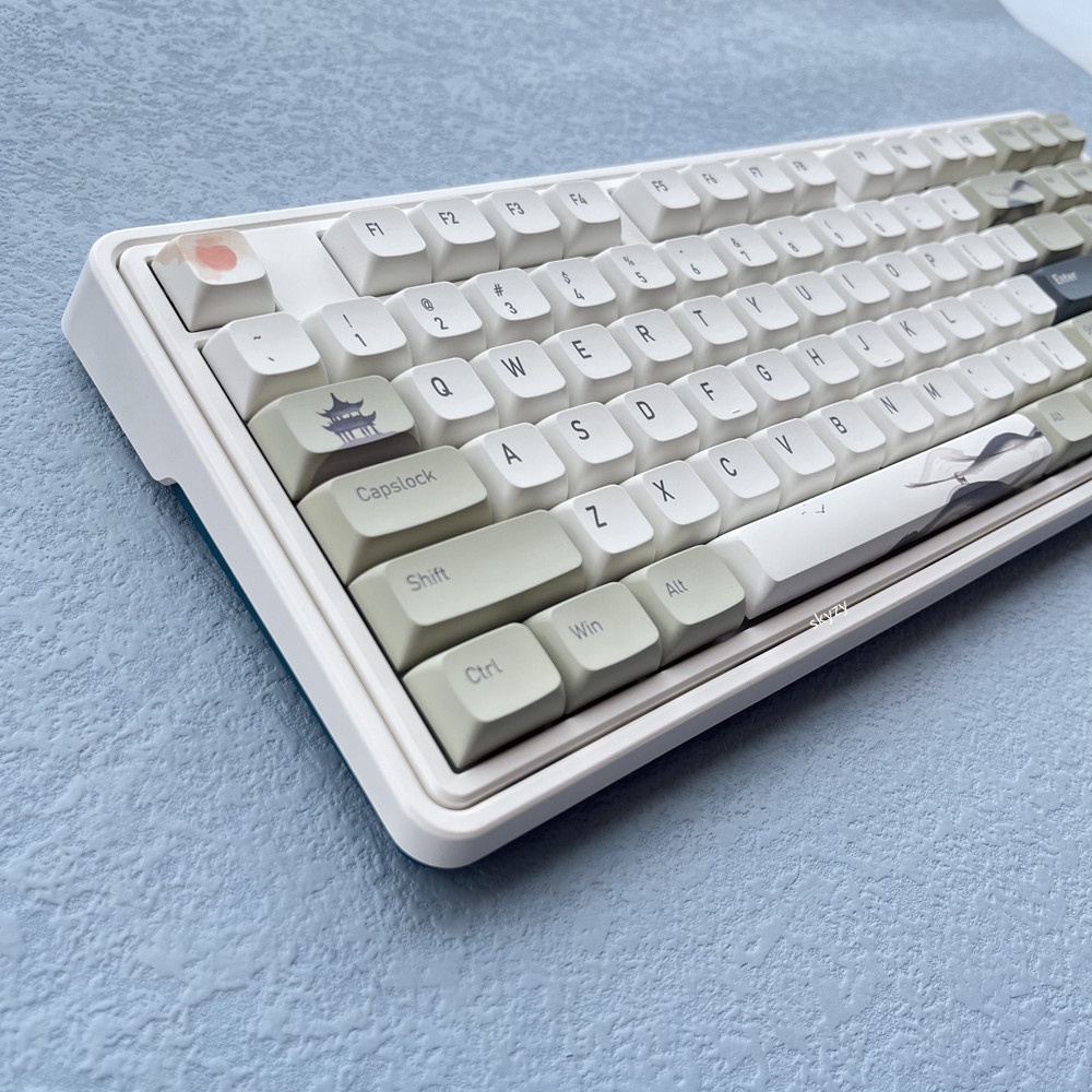 127 Phím Antiquity Keycaps XDA Profile Màu xanh lá cây cổ điển PBT DYE SUB Bàn phím cơ Keycap