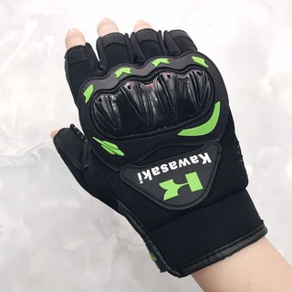 Găng tay phượt Kawasaki cụt ngón cao cấp