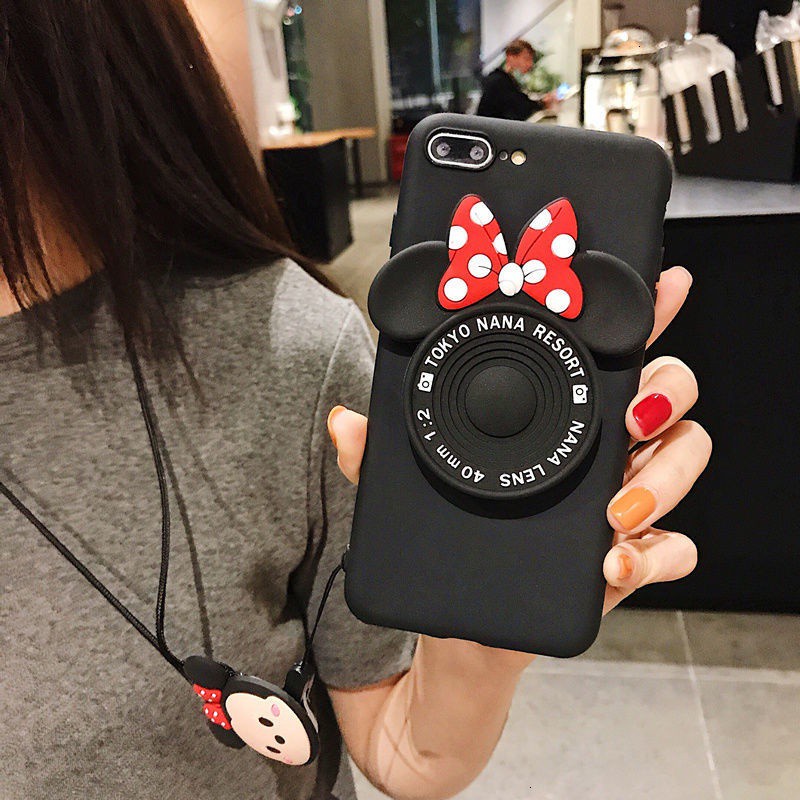 Mobile Phone Case With Mirror Suitable For IPhone 11 12 12promax Cute Cartoon 6 6s 7 8 Plus X Xs 11 Pro Max ProMax Glass