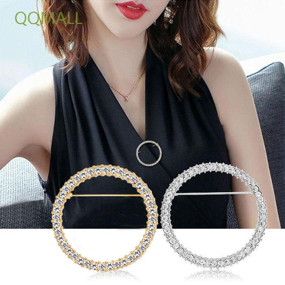 Ghim Cài Áo Hình Tròn Chất Liệu Hợp Kim Đính Đá Cao Cấp Sang Trọng