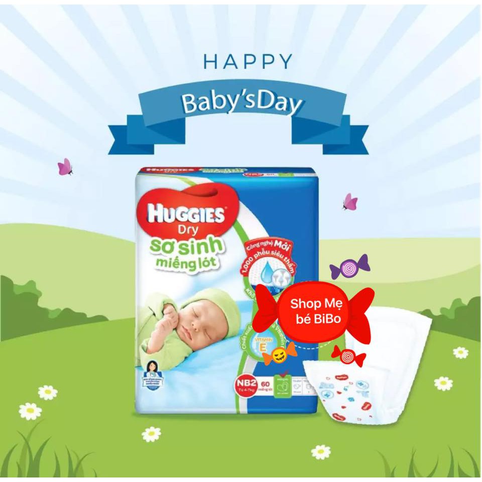 MIẾNG LÓT SƠ SINH NEWBORN 2 HUGGIES 60 MIẾNG 4-7KG