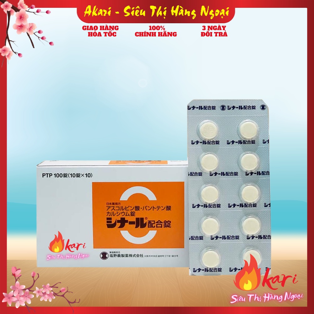 Viên uống Vitamin C trắng da, mờ thâm nám Cinal C Nhật Bản Hộp 100 viên