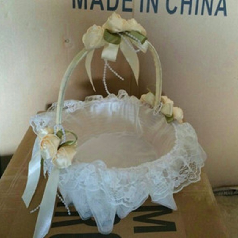 Giỏ Hoa Đan Mây Di Động Phong Cách Hàn Quốc Dùng Trang Trí Đám Cưới