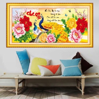 Tranh đính đá CHA MẸ (DF310)Lv134 110×50cm chưa đính.