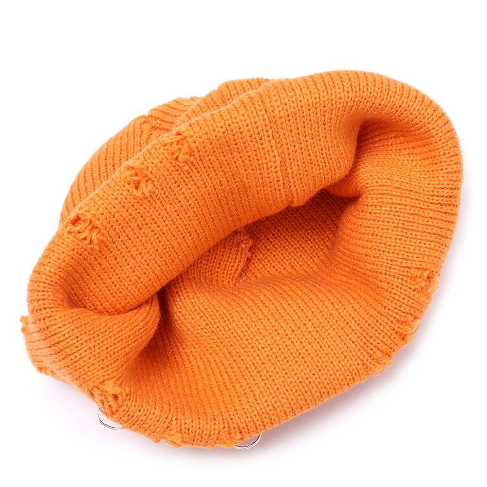 Mũ Beanie Đính Vòng Kim Loại Phong Cách Hip Hop Thời Trang Mùa Đông Mới 2021