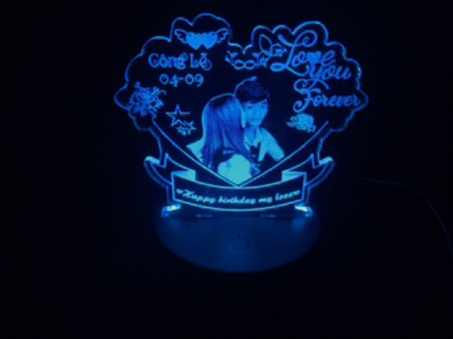 Đèn Led 3D, quà tặng theo yêu cầu ~ Happy Birthday My Love