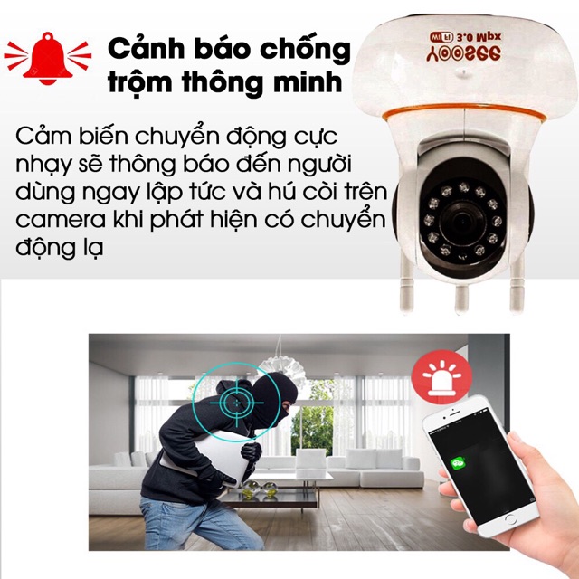 Camera yoosee 3.0 mpx hỗ trợ wifi - Camera không dây yoosee 3 râu độ phân giải 3Mpx có hồng ngoại