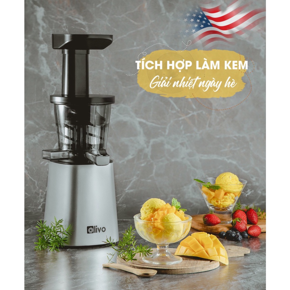 Máy Ép Chậm Olivo SJ210 - Thương hiệu Mỹ - Ép Trái Cây, Rau Cải không lo kẹt Bã, Dễ Vệ Sinh