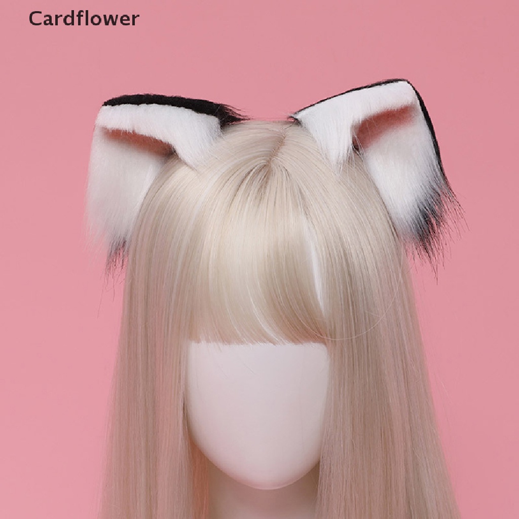 &lt; Cardflower &gt; Kẹp Tóc Tai Cáo Lông Xù Phụ Kiện Hóa Trang Lolita