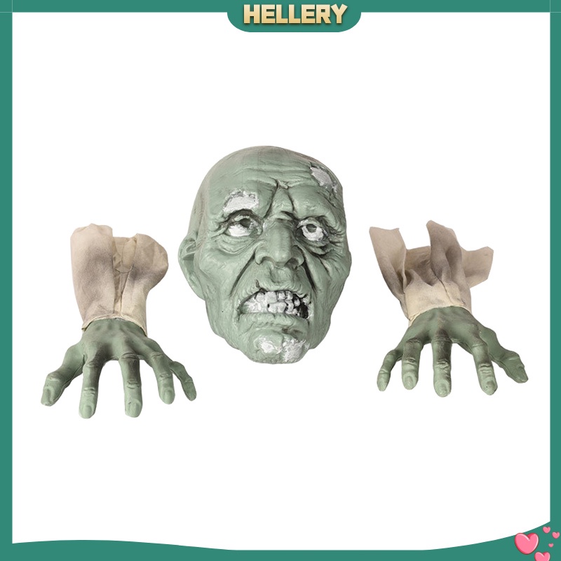 [HELLERY]Horrible Lawn Zombie Decoration Garden Arms Ornament Realistic Spooky Statue