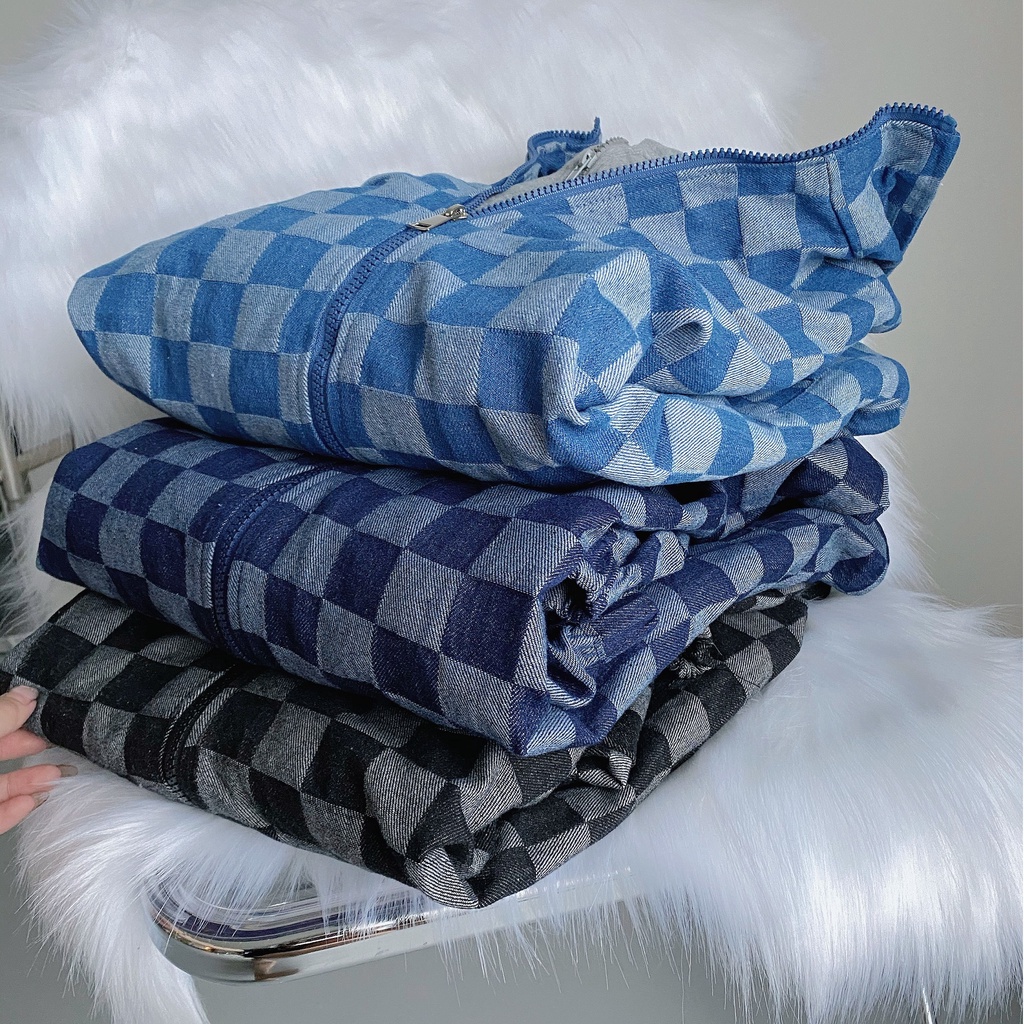 Áo khoác jeans kẻ caro A2072 SUSTORE