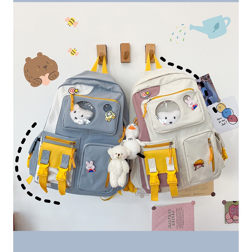 Balo Ulzzang Tuổi Teen, Thời Trang Học Sinh Chống Nước Basic CR054, BALO hotteen