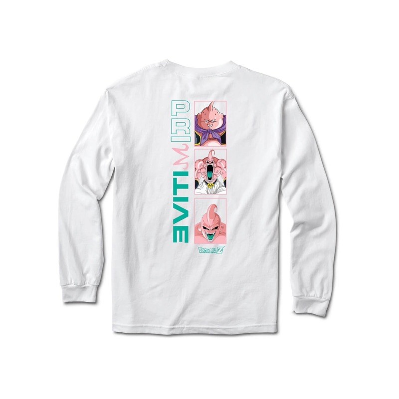 Áo Thun Mỹ Primitive- PRIMITIVE MAJIN BUU FORMS L/S TEE WHITE