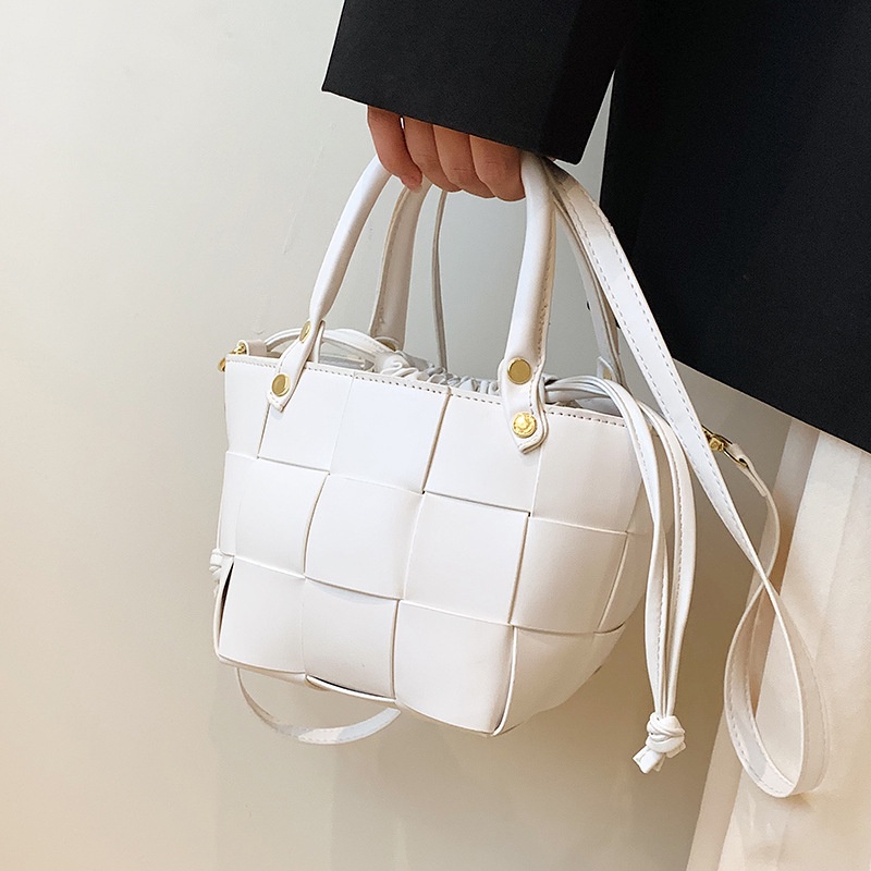 Túi Đeo Chéo Vải Dệt Màu Trơn Phong Cách retro Dành Cho Nữ