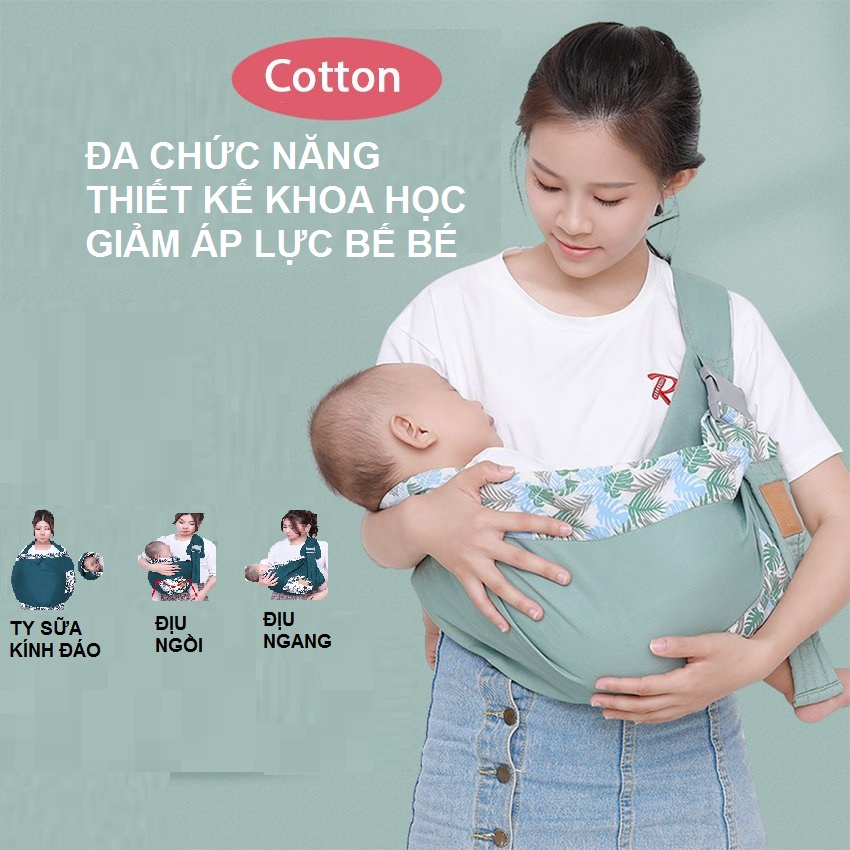 [Ship hoả tốc]Đai địu em bé Cotton thoáng khí -  địu em bé sơ sinh địu bé phía trước tiện lợi khi ra ngoài,du lịch