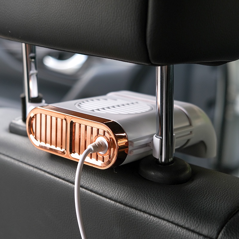 Quạt ô tô USB 3 tốc độ làm mát gắn chỗ tựa đầu và lưng ghế sau xe hơi/xe tải/xe SUV