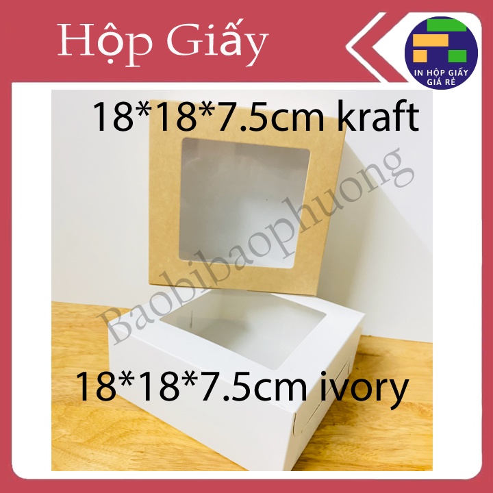 Hộp giấy kraft cao cấp siêu đẹp KT: 18x18x7.5