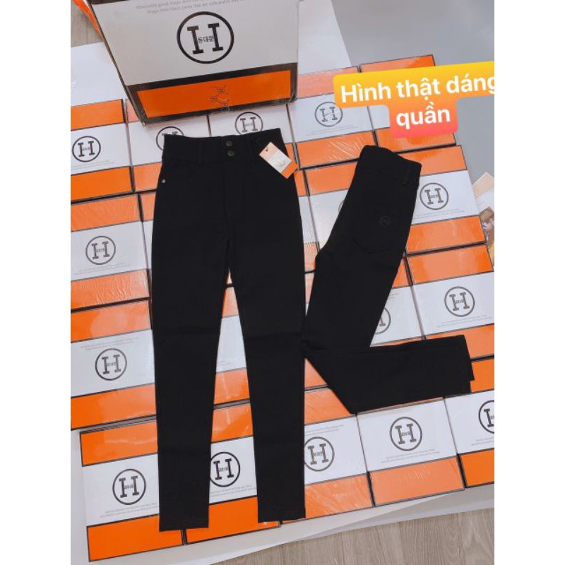 Quần tregging nữ cạp cao 2 khuy, Quần jeans giấy nữ chất Umi Hàn cao cấp co dãn 4 chiều