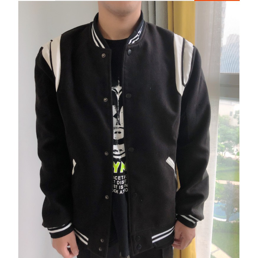 { Mới Về - Ảnh Thật } Áo Bomber Phối Vân Trắng Đen Dù 2 lớp Cao Cấp Đa Tác Dụng Trẻ Trung Năng Động Fom Đứng - bóng chày