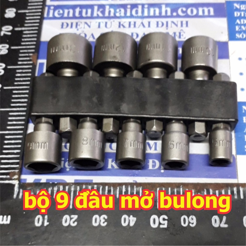 Combo bộ đầu chụp gắn máy khoan, khí nén...mở bulong đầu lục giác các kích cỡ 5~13mm 3/16~7/16inches kde5370