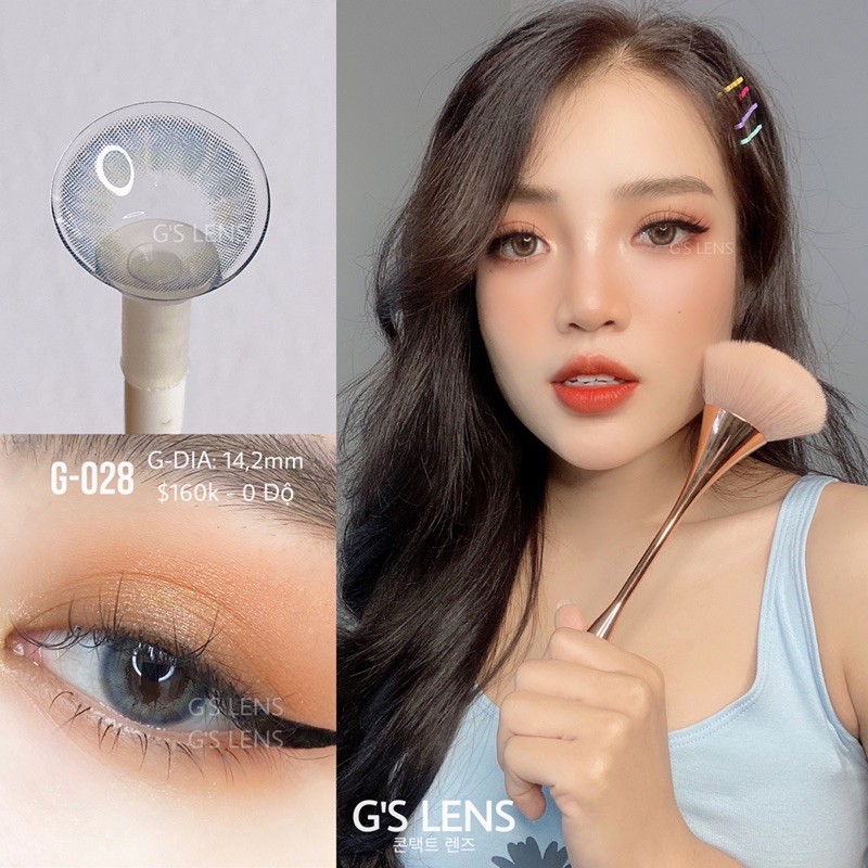 Kính Áp Tròng G'S LENS mã 𝗚-𝟬𝟮𝟵 Blue Xanh Tây Giãn Ít-0 Độ