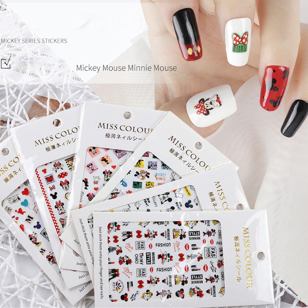 Miếng Dán Móng Tay Tự Dính Hình Chuột Mickey Minnie Dễ Thương Dành Cho Trẻ Em