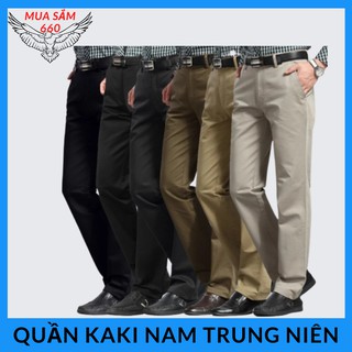( SIZE ĐẠI 28 - 38 ) Quần kaki nam trung niên cao cấp phom quần ống rộng thoải mái khi mặc-MS04