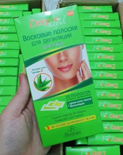 Wax lông mặt - Ria mép Deep ( hộp 20 miếng = 10 miếng kép dính nhau)