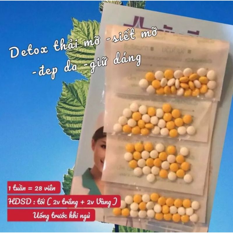 Detox đốt mỡ triệt tiêu mỡ thừa vĩnh viễn yanhee thái lan hộp 28 viên