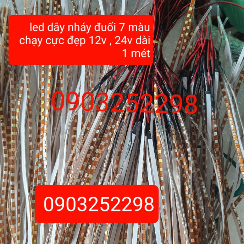Dây Led 1m DC 12v, 24v dây led nháy trang trí xe tải, xe máy