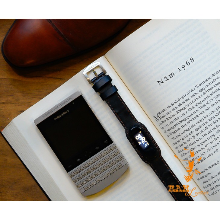 Dây miband RAM Leather da bò thật cho miband 3 , miband 4 , miband 5, miband 6