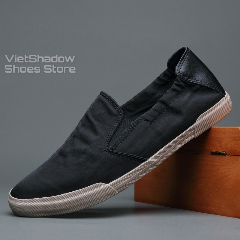 Slip on - Giày lười vải nam cao cấp BAODA - Vải polyester  3 màu đen, khaki, xanh mint - Mã SP 20043
