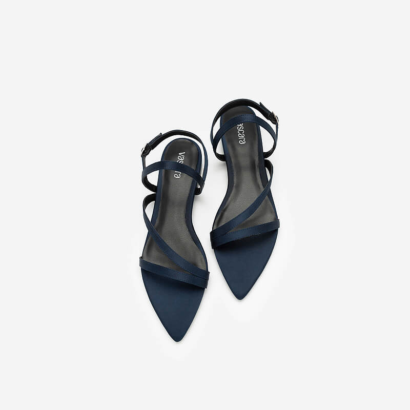 Vascara Giày Sandal Bệt Mũi Nhọn SDK 0312 Xanh Navy