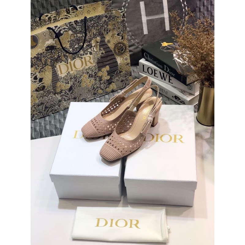 Sandal Dior Hồng Nude/Đen