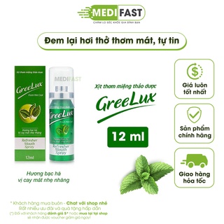 Sịt thơm miệng thảo dược Greelux vị bạc hà cay nhẹ - Giúp hơi thở thơm mát, khử mùi hôi, tự tin khi giao tiếp - Lọ 12ml