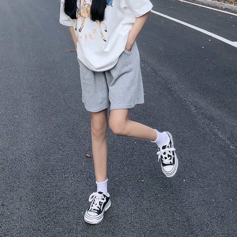 Quần Short Thể Thao Nữ Lưng Cao Dây Rút Thời Trang Hàn Quốc