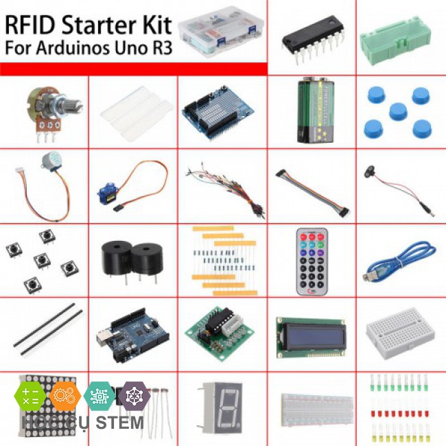 Bộ Starter Kit Arduino UNO R3 V1 (Kèm Linh Kiện) - Lập Trình Arduino - HỌC CỤ STEM