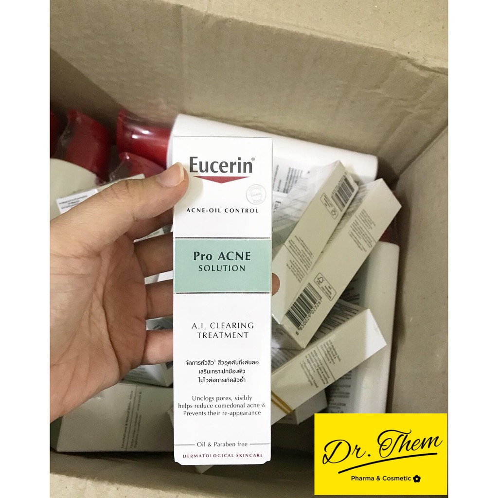 ❃✅[CHÍNH HÃNG] Tinh Chất Eucerin Giảm Mụn Eucerin Pro Acne A.I Clearing Treatment 40ml Nhờn Serum Proacne Solution AI Ke