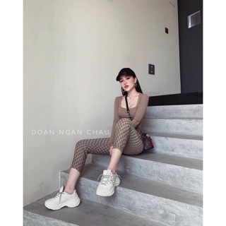 Áo croptop tay dài thun lụa mềm mịn