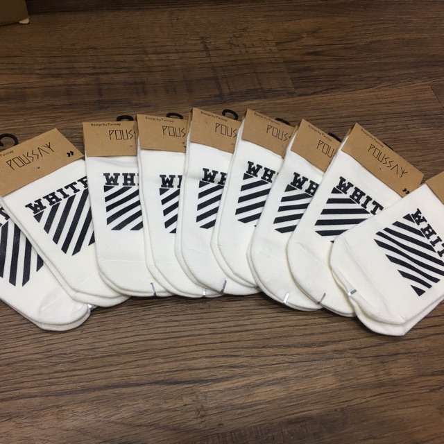 Tất vớ off white cổ thấp nam nữ
